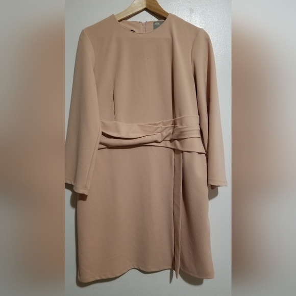 ASOS wrap skirt flute sleeve mini dress - Picture 2 of 4